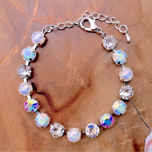 Winter Wonderland ❄️White Aurora Borealis Crystal Tennis Bracelet